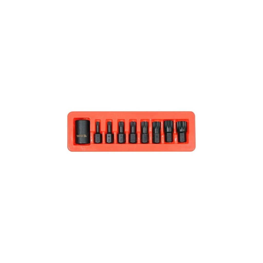 Набор из 9 шлицевых бит 1/2"dr и держателей