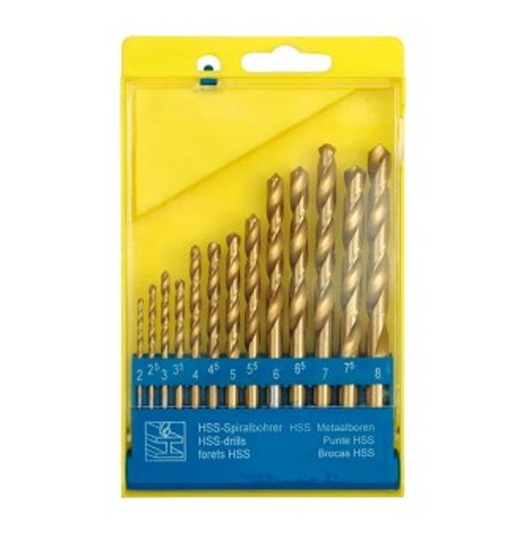 Набор спиральных сверл tytan 2-8mm / 13 шт.