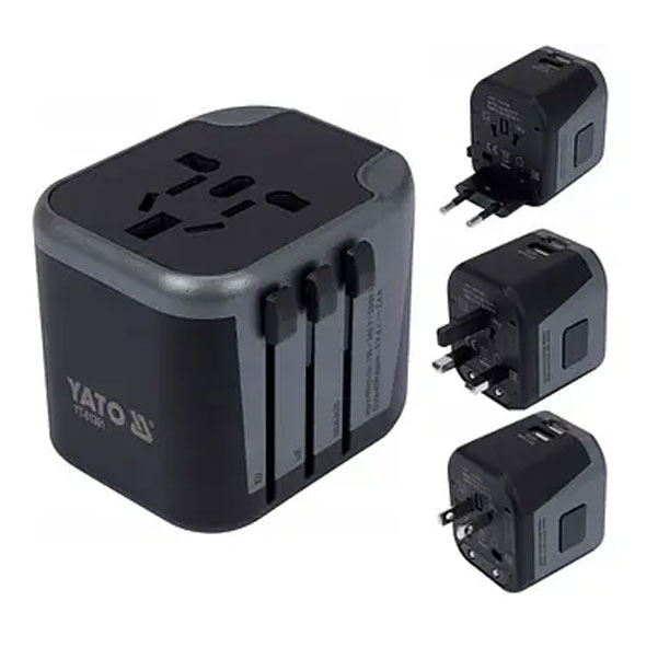 Адаптер со встроенным зарядным устройством с двумя портами USB 12w