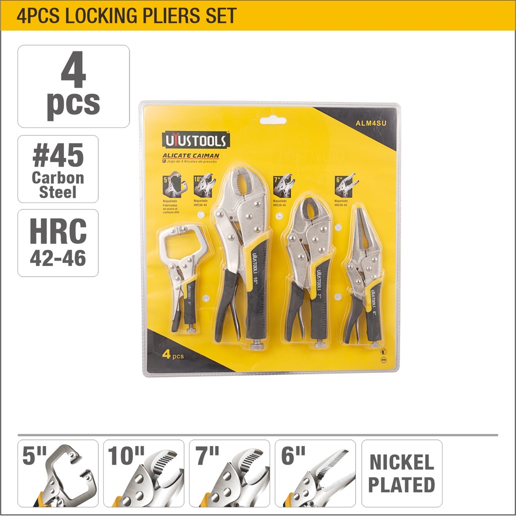 4Pcs locking ТИСКИ, ЗАЖИМЫ, ПЛОСКОГУБЦЫ set