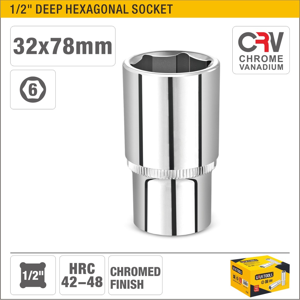 Глубокое шестигранное гнездо 1/2"