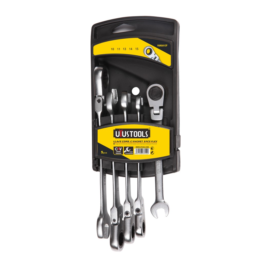 5PCS RATCHET RING ГАЕЧНЫЕ КЛЮЧИ SET - FLEX HEAD